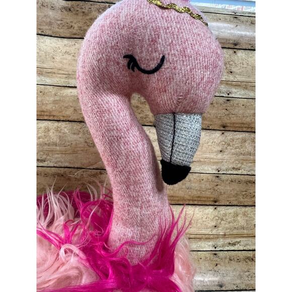 Mud Pie Ballerina Flamingo Plush Ballet Dancer 13" Shelf Sitter - Picture 5 of 12